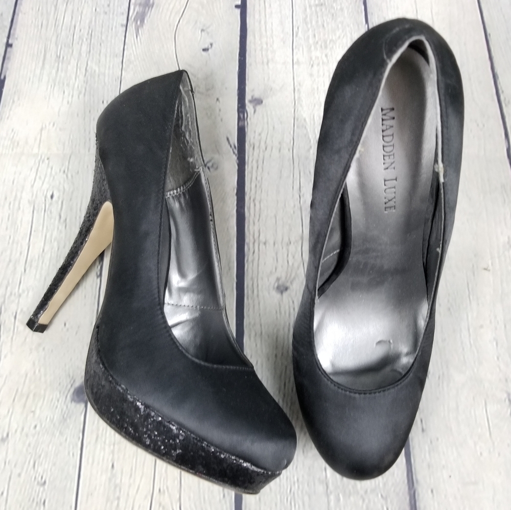 MADDEN LUXE | sequin & satin platform heels